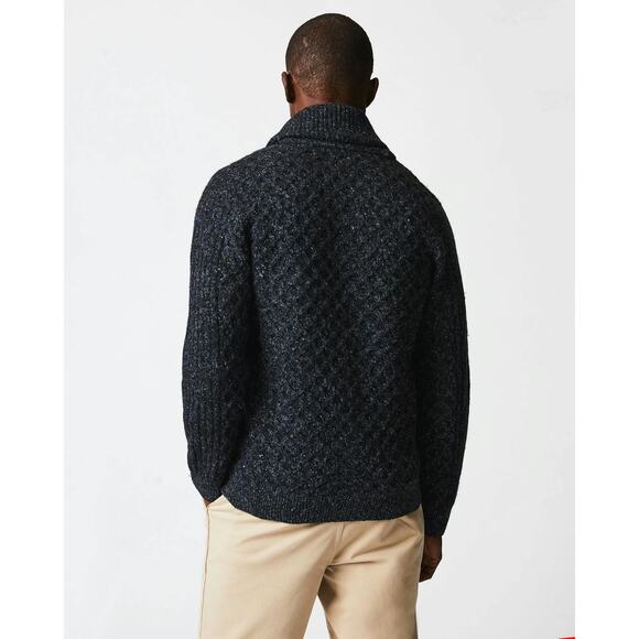 Billy Reid Honeycomb Cardigan Sz S Gray Blue Knit Wool Blend Button MSRP $448 - Picture 2 of 9